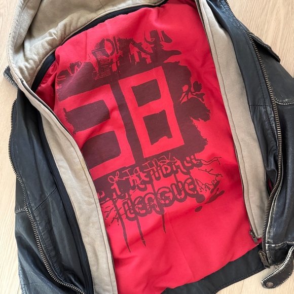 Vintage Motorcycle biker Leather Jacket unisex Fabric Life - Picture 13 of 16